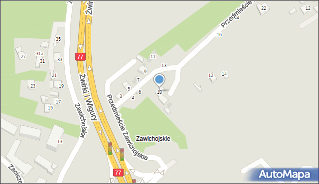 Sandomierz, Przedmieście Zawichojskie, 10, mapa Sandomierza