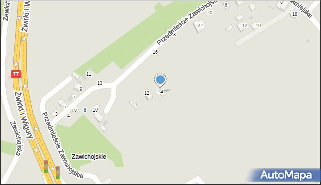 Sandomierz, Przedmieście Zawichojskie, 14, mapa Sandomierza