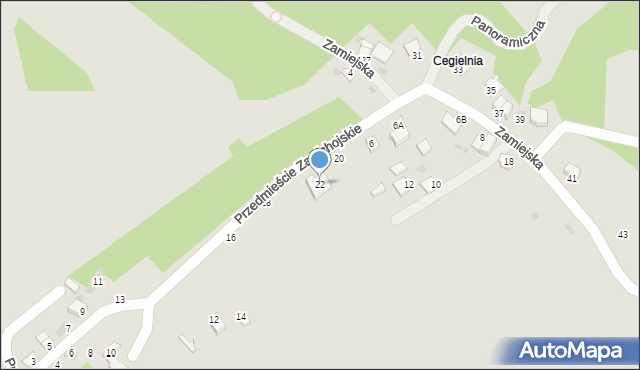 Sandomierz, Przedmieście Zawichojskie, 22, mapa Sandomierza