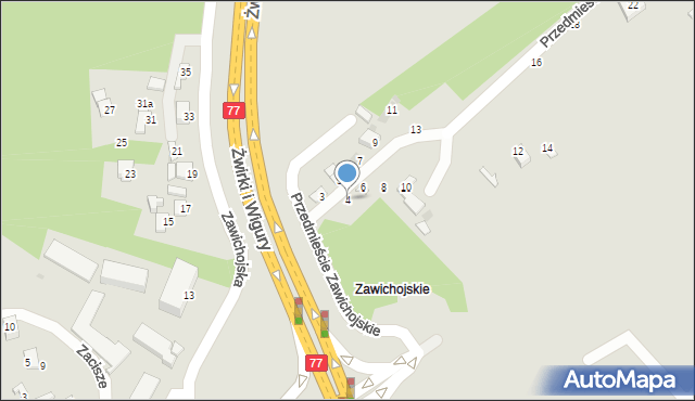 Sandomierz, Przedmieście Zawichojskie, 4, mapa Sandomierza