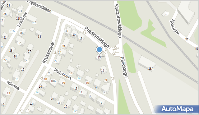Siedlce, Prądzyńskiego Ignacego, gen., 15, mapa Siedlce