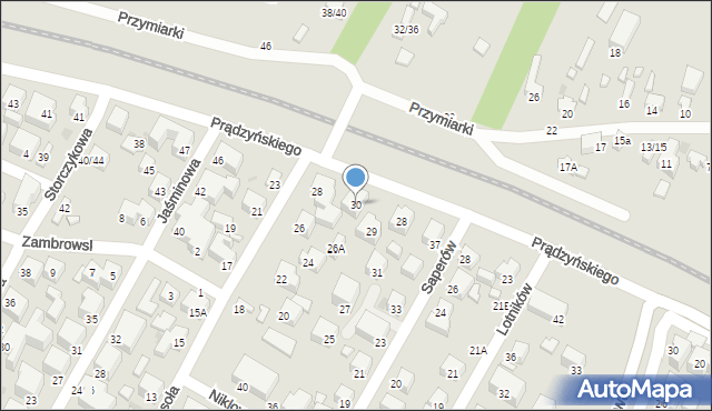 Siedlce, Prądzyńskiego Ignacego, gen., 30, mapa Siedlce