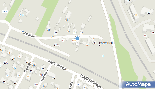 Siedlce, Przymiarki, 11, mapa Siedlce