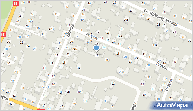 Siedlce, Próżna, 12, mapa Siedlce