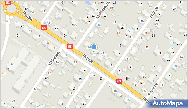 Siedlce, Prusa Bolesława, 44, mapa Siedlce