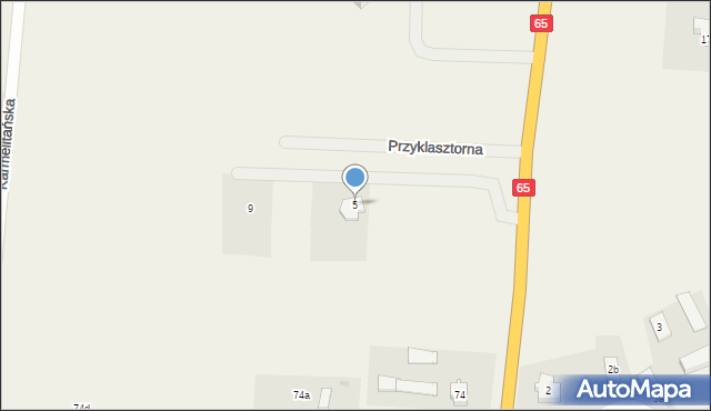 Siedliska, Przyklasztorna, 5, mapa Siedliska