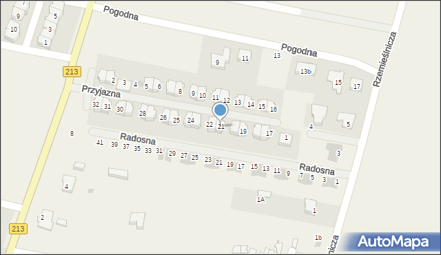 Siemianice, Przyjazna, 21, mapa Siemianice