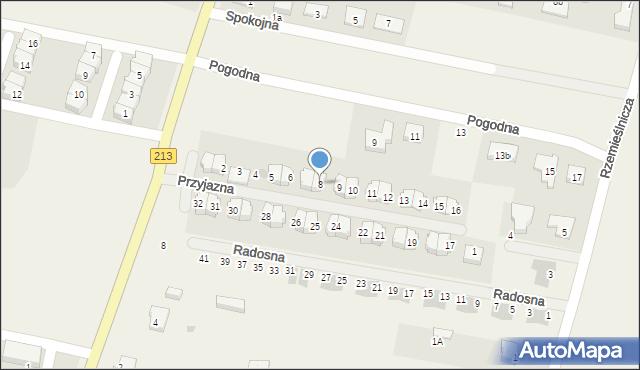 Siemianice, Przyjazna, 8, mapa Siemianice