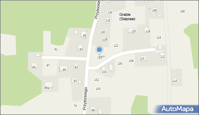 Siepraw, Przytockiego Jana, ks., 124, mapa Siepraw