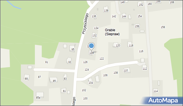 Siepraw, Przytockiego Jana, ks., 128, mapa Siepraw
