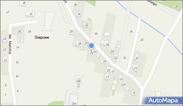 Siepraw, Przytockiego Jana, ks., 21, mapa Siepraw