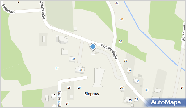 Siepraw, Przytockiego Jana, ks., 31, mapa Siepraw