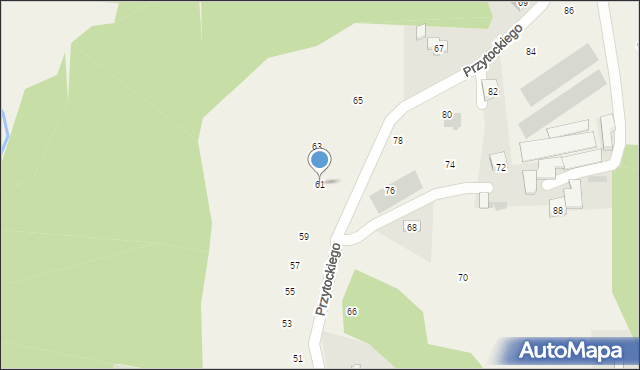 Siepraw, Przytockiego Jana, ks., 61, mapa Siepraw