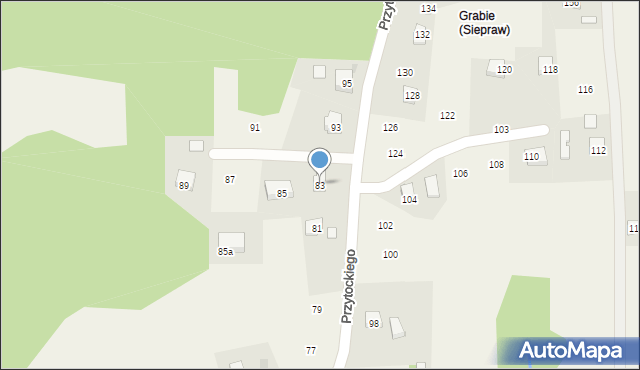 Siepraw, Przytockiego Jana, ks., 83, mapa Siepraw