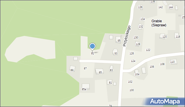 Siepraw, Przytockiego Jana, ks., 91, mapa Siepraw