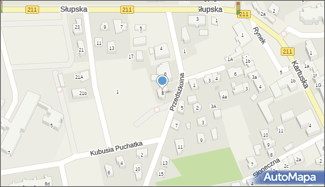 Sierakowice, Przedszkolna, 8, mapa Sierakowice