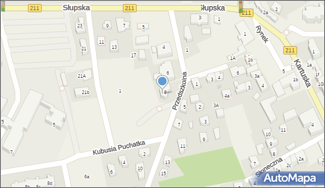 Sierakowice, Przedszkolna, 8A, mapa Sierakowice