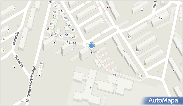 Skierniewice, Prusa Bolesława, 6, mapa Skierniewic