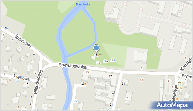 Skierniewice, Prymasowska, 19b, mapa Skierniewic