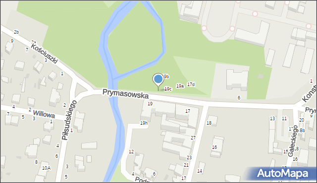 Skierniewice, Prymasowska, 19e, mapa Skierniewic