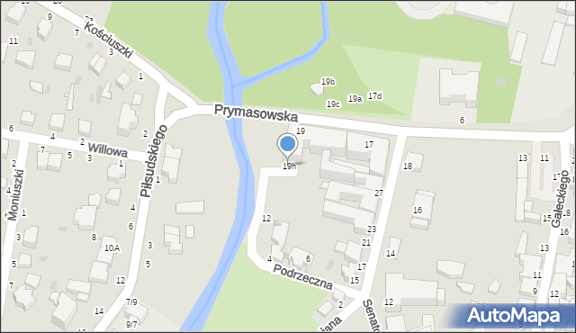 Skierniewice, Prymasowska, 19h, mapa Skierniewic