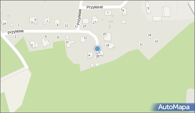 Skoki, Przylesie, 16, mapa Skoki