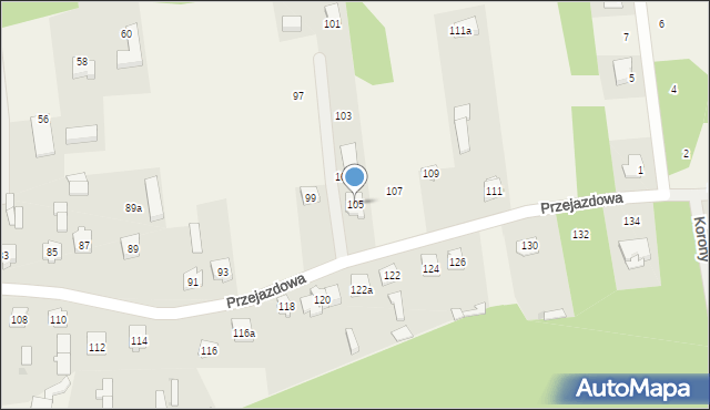 Skuszew, Przejazdowa, 105, mapa Skuszew