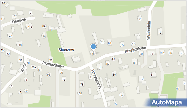 Skuszew, Przejazdowa, 59, mapa Skuszew