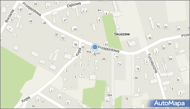 Skuszew, Przejazdowa, 62, mapa Skuszew