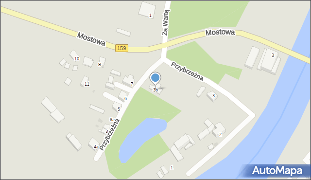 Skwierzyna, Przybrzeżna, 3b, mapa Skwierzyna