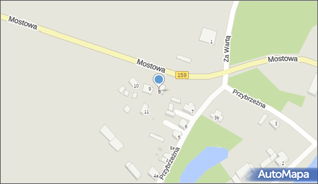 Skwierzyna, Przybrzeżna, 8, mapa Skwierzyna