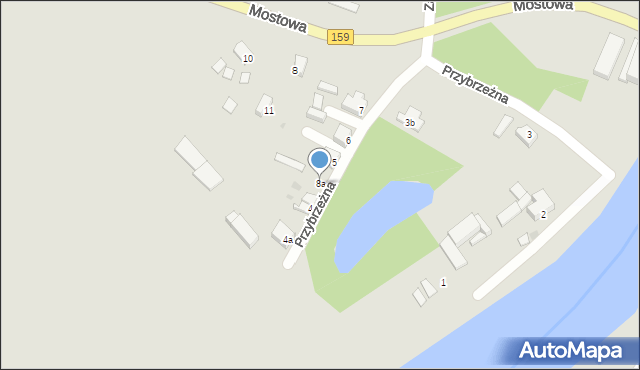 Skwierzyna, Przybrzeżna, 8a, mapa Skwierzyna