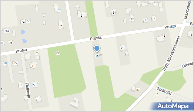 Słabomierz, Prosta, 15, mapa Słabomierz