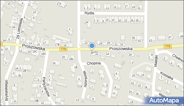 Słomniki, Proszowska, 20, mapa Słomniki