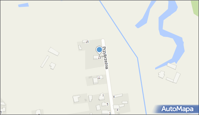 Słowik, Przybrzeżna, 13, mapa Słowik