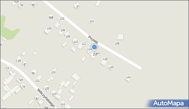 Sokołów Podlaski, Prosta, 116, mapa Sokołów Podlaski