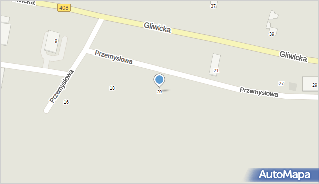 Sośnicowice, Przemysłowa, 20, mapa Sośnicowice