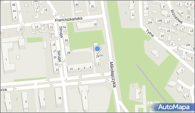 Sosnowiec, Przyjaciół Żołnierza, 2A, mapa Sosnowca