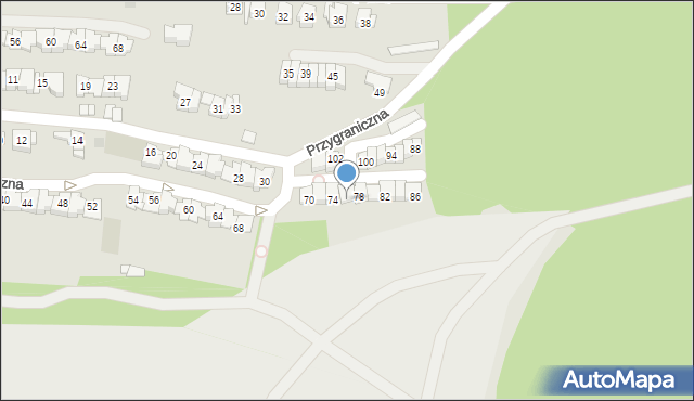 Sosnowiec, Przygraniczna, 76, mapa Sosnowca