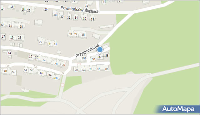 Sosnowiec, Przygraniczna, 94, mapa Sosnowca