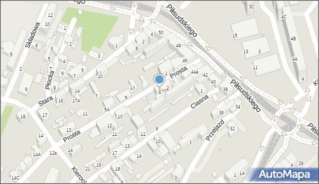 Sosnowiec, Prosta, 4, mapa Sosnowca