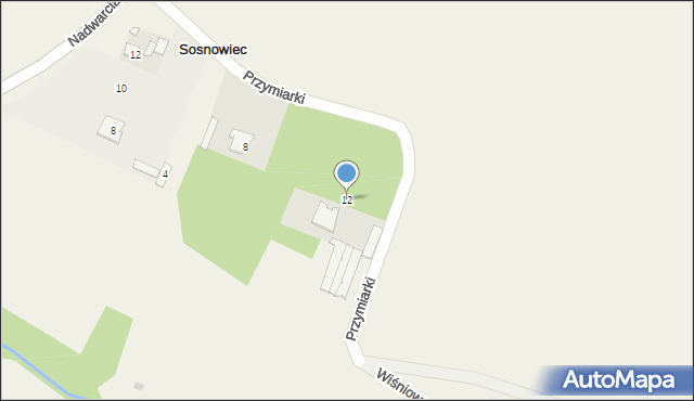 Sosnowiec, Przymiarki, 12, mapa Sosnowca