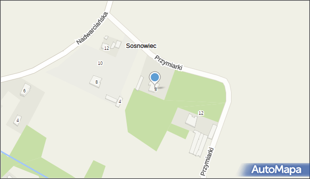 Sosnowiec, Przymiarki, 8, mapa Sosnowca