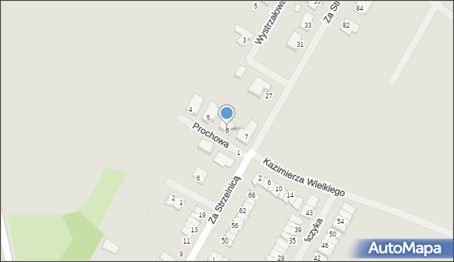 Środa Wielkopolska, Prochowa, 6, mapa Środa Wielkopolska