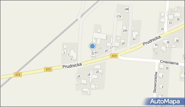 Steblów, Prudnicka, 11, mapa Steblów