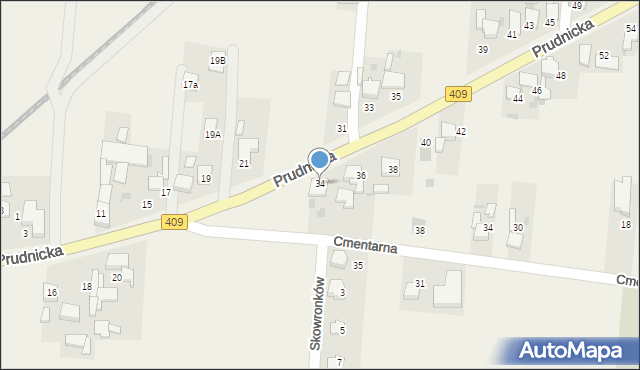 Steblów, Prudnicka, 34, mapa Steblów