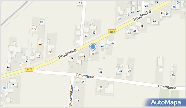 Steblów, Prudnicka, 38, mapa Steblów