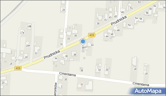 Steblów, Prudnicka, 40, mapa Steblów