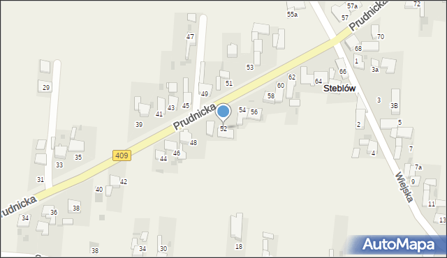 Steblów, Prudnicka, 52, mapa Steblów