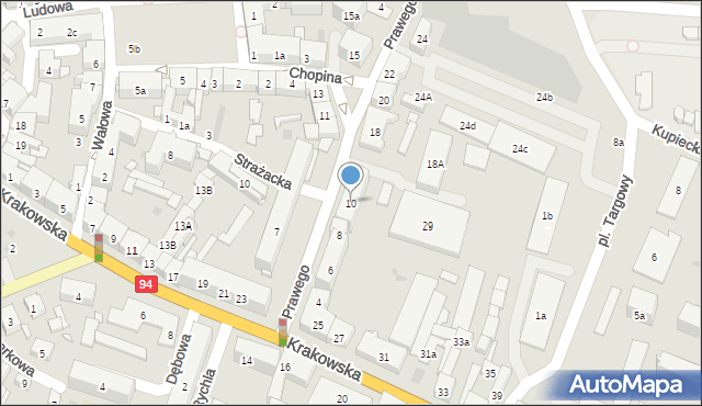 Strzelce Opolskie, Prawego Marka, 10, mapa Strzelce Opolskie